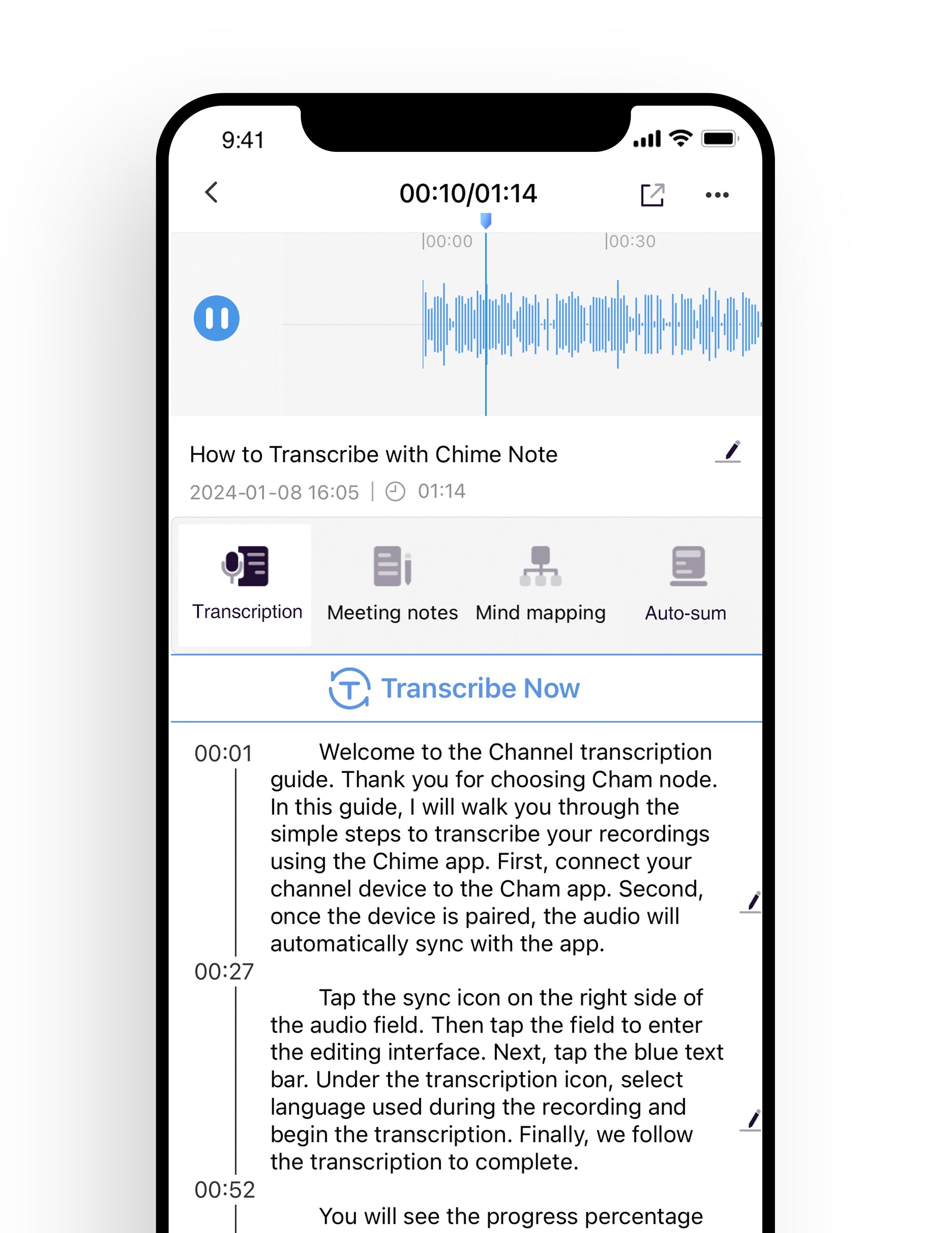 Effortless transcription