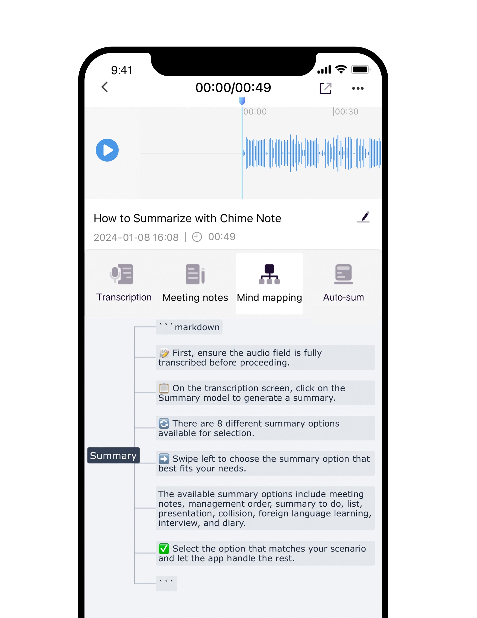 Smart summaries